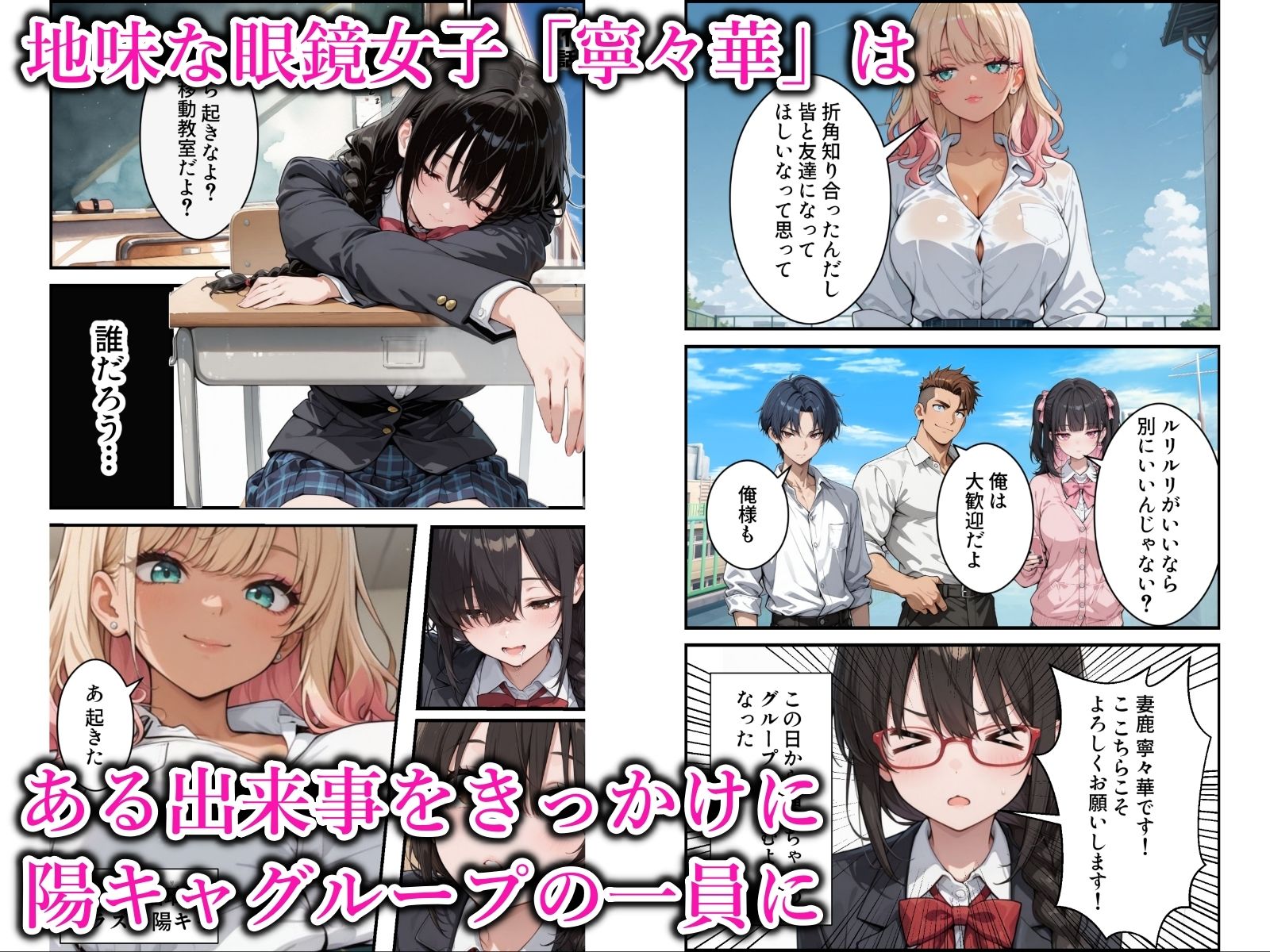 地味な爆乳陰キャがビッチギャルに堕ちる話_1