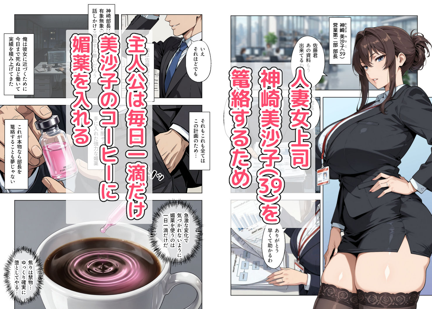 人妻女上司（39）に毎日一滴だけ媚薬を盛ってみた_001